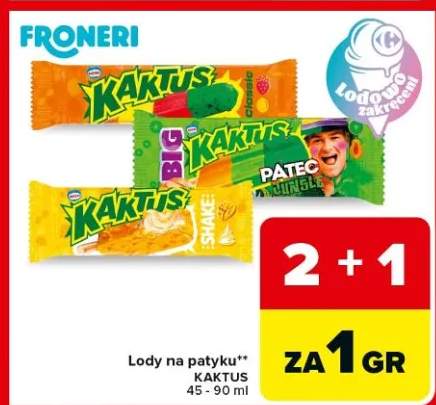 Lody na patyku Kaktus Froneri