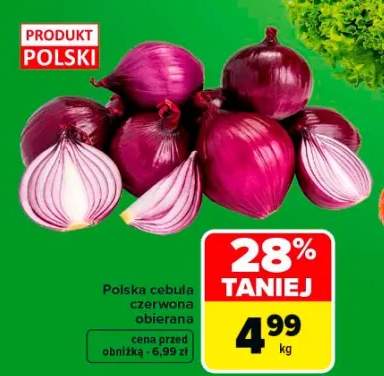 Polska cebula czerwona obierana