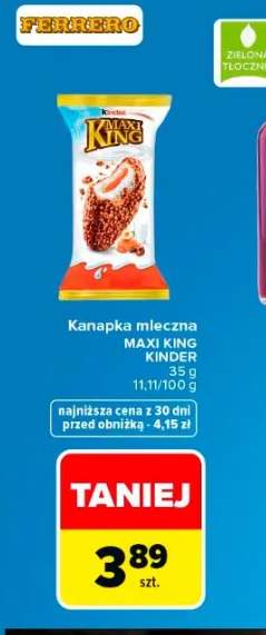 Kanapka mleczna Maxi King Kinder