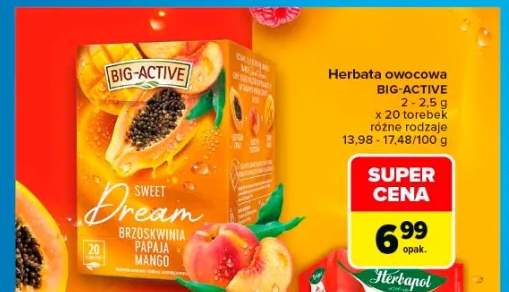 Herbata owocowa BIG-ACTIVE Brzoskwinia Papaja Mango