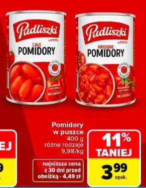Pomidory w puszce Pudliszki