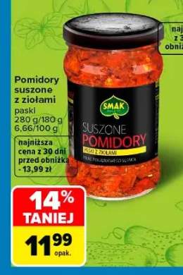 Pomidory suszone z ziołami paski Smak