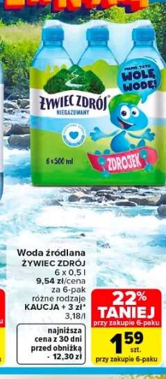 Woda źródlana ŻYWIEC ZDRÓJ 6-pak 0,5l