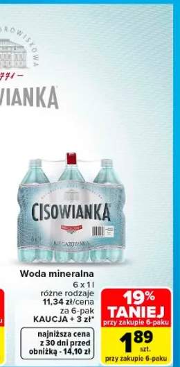 Woda mineralna CISOWIANKA 6-pak 1l