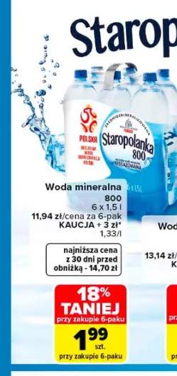Woda mineralna Staropolanka 800 6-pak 1,5l