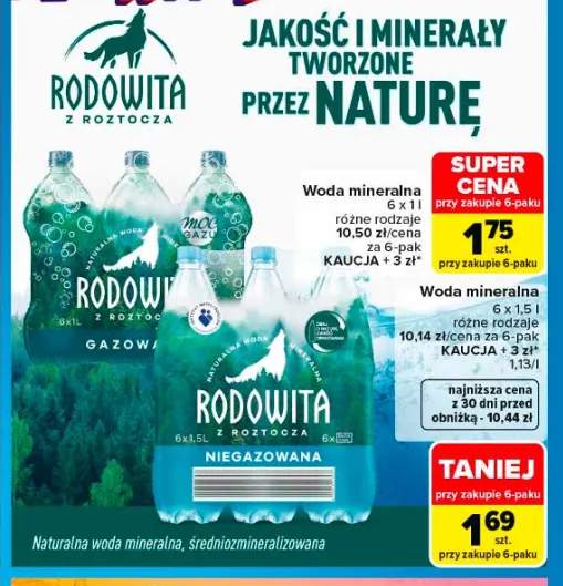 Woda mineralna Rodowita z Roztocza gazowana 6-pak 1l