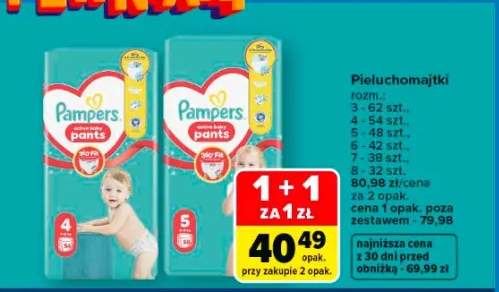 Pieluchomajtki Pampers active baby pants rozm. 3 62-pak