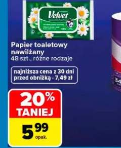 Papier toaletowy nawilżany Velvet