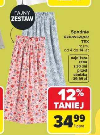 Spodnie dziewczęce TEX