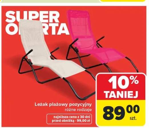 Leżak plażowy pozycyjny