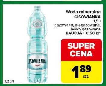 Woda mineralna Cisowianka lekko gazowana