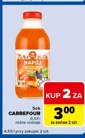 Sok Carrefour marchew jabłko brzoskwinia