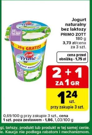 Jogurt naturalny bez laktozy Primo Zott