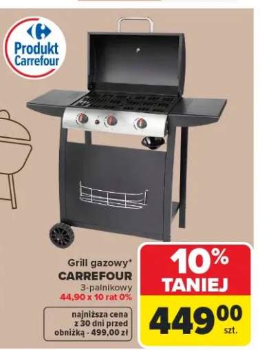 Grill gazowy 3-palnikowy Carrefour