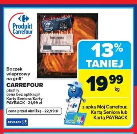Boczek wieprzowy na grill plastry CARREFOUR