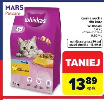 Karma sucha dla kota WHISKAS Sterile z kurczakiem