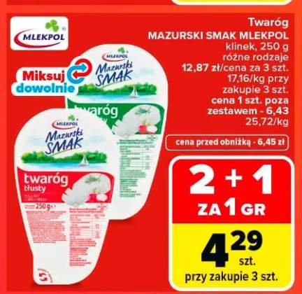 Twaróg MAZURSKI SMAK MLEKPOL klinek