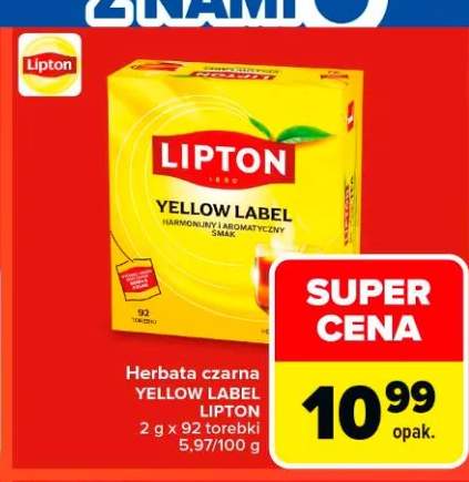 Herbata czarna Lipton Yellow Label 92-pak 2g