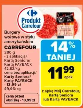 Burgery wołowe w stylu amerykańskim CARREFOUR