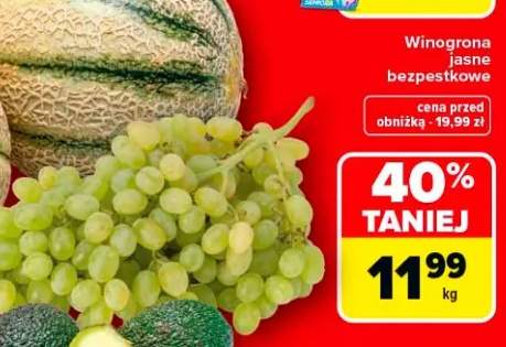 Winogrona jasne bezpestkowe