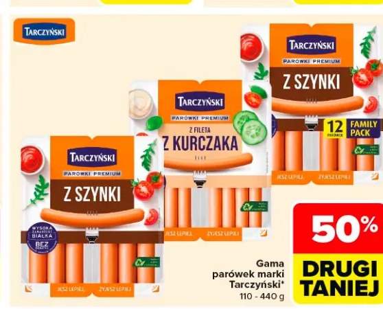 Parówki TARCZYŃSKI z szynki Family Pack