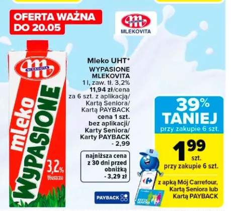 Mleko UHT Wypasione Mlekovita 3,2%