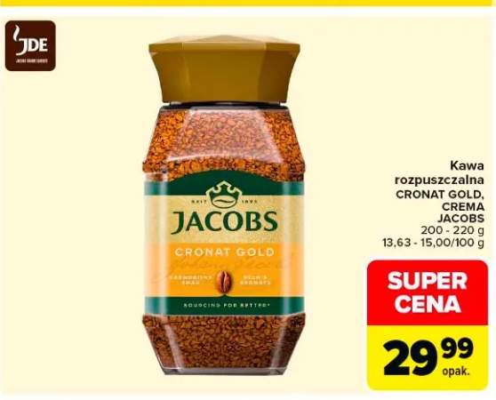 Kawa rozpuszczalna Jacobs Cronat Gold 200-220g