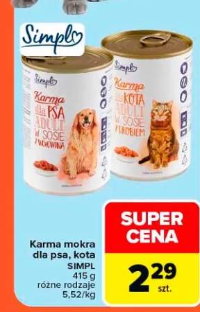 Karma mokra dla kota Simpl w sosie z drobiem 415g