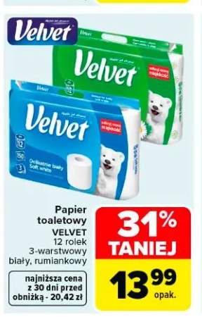 Papier toaletowy Velvet rumiankowy