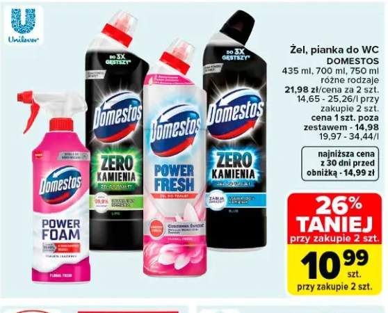 Żel do WC Domestos Zero Kamienia Lime