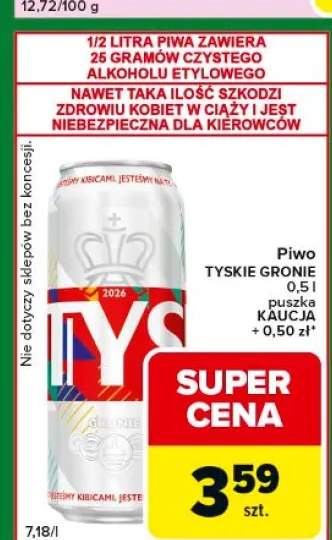 Piwo TYSKIE GRONIE puszka