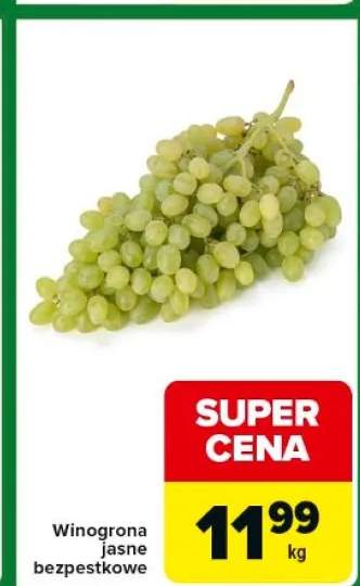 Winogrona jasne bezpestkowe