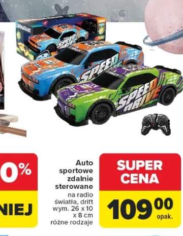 Auto sportowe zdalnie sterowane na radio światła, drift wym. 26x10x8cm