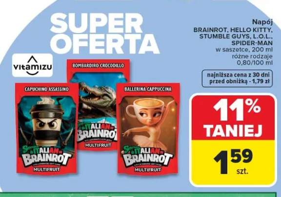 Napój BRAINROT Vitamizu w saszetce multifruit