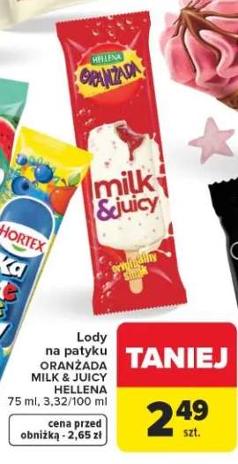 Lody na patyku Oranżada Milk & Juicy Hellena
