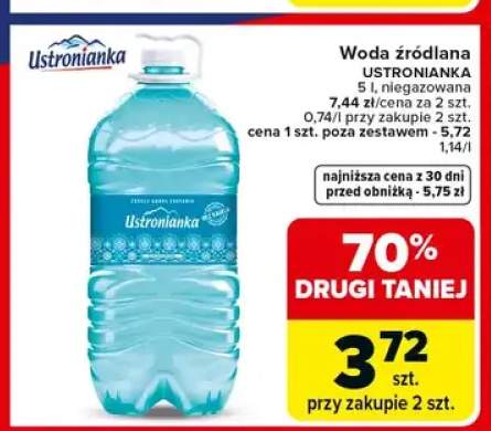 Woda źródlana niegazowana Ustronianka