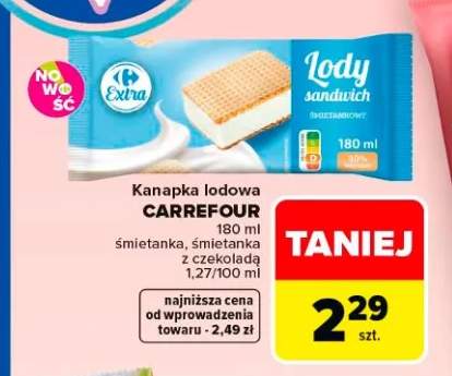 Kanapka lodowa CARREFOUR śmietanka