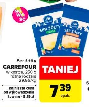 Ser żółty CARREFOUR w kostce Gouda