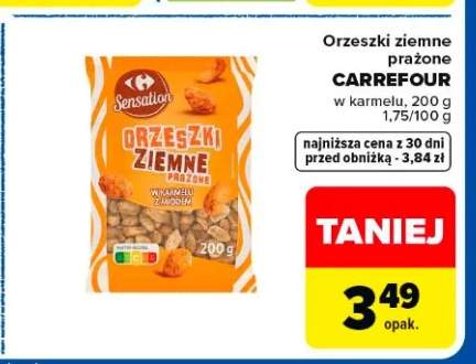 Orzeszki ziemne prażone w karmelu z miodem Carrefour