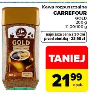 Kawa rozpuszczalna Gold Carrefour