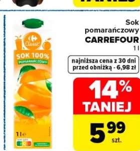 Sok pomarańczowy CARREFOUR 1l