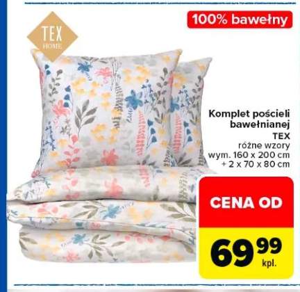 Komplet pościeli bawełnianej TEX 100% bawełny wym. 160x200cm + 2x70x80cm