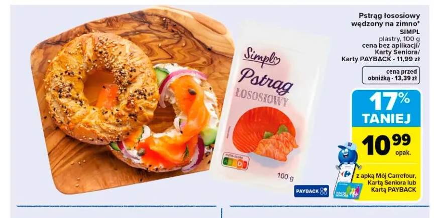 Pstrąg łososiowy wędzony na zimno plastry Simpl