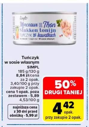 Tuńczyk w kawałkach w sosie własnym Simpl