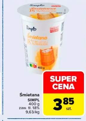 Śmietana SIMPL zaw. tł. 18%