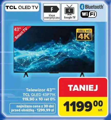 Telewizor 43" TCL QLED 43P71K Smart TV Ultra HD 4K