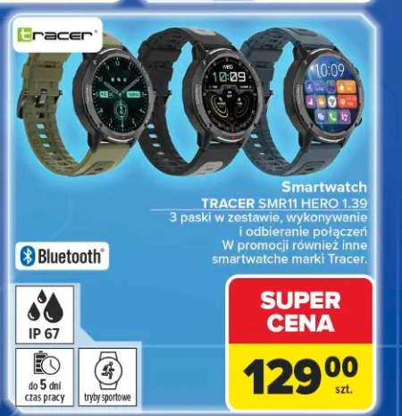 Smartwatch TRACER SMR11 HERO 1.39 3 paski w zestawie