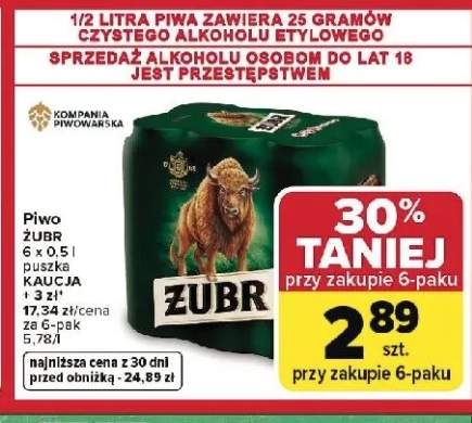 Piwo Żubr 6-pak 0,5l