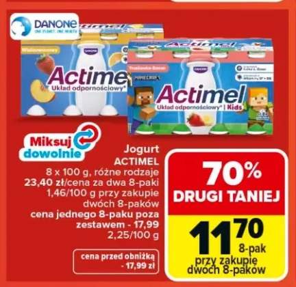 Jogurt Actimel wieloowocowy 8-pak 100g