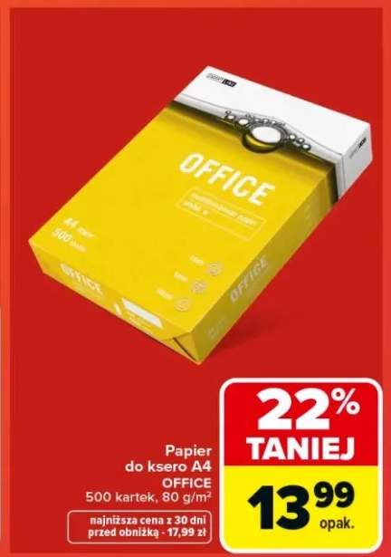 Papier do ksero A4 OFFICE 80g/m2